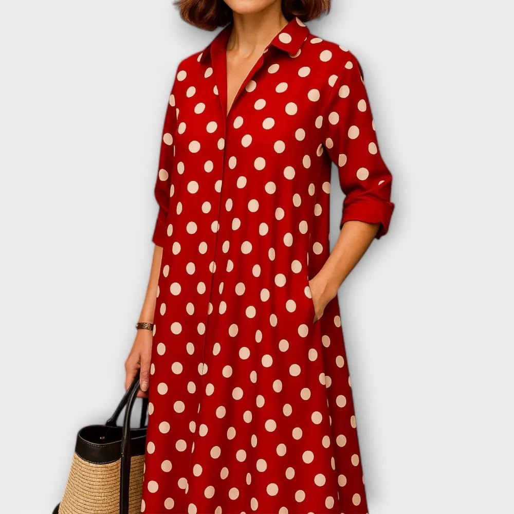 Refined Shirt Style Relaxed Casual Dress