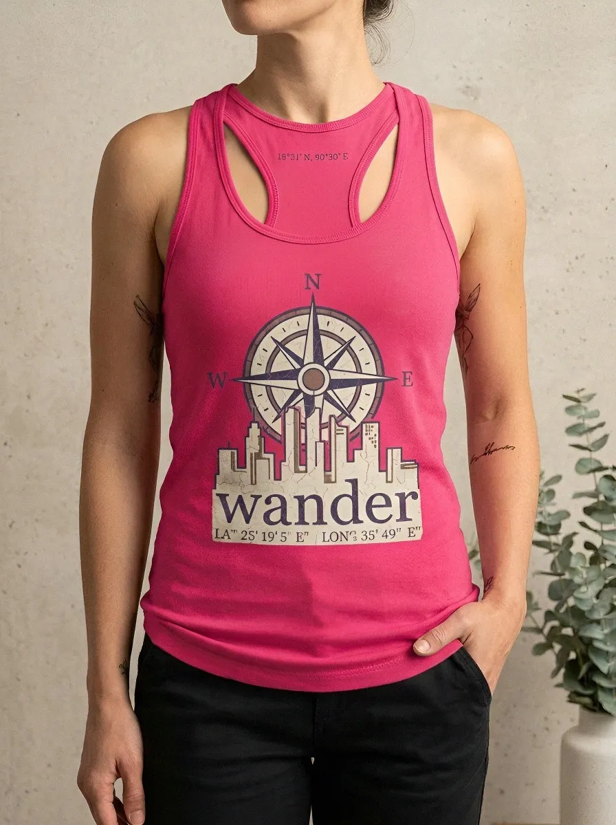 Travel Wanderer Compass Tank Top