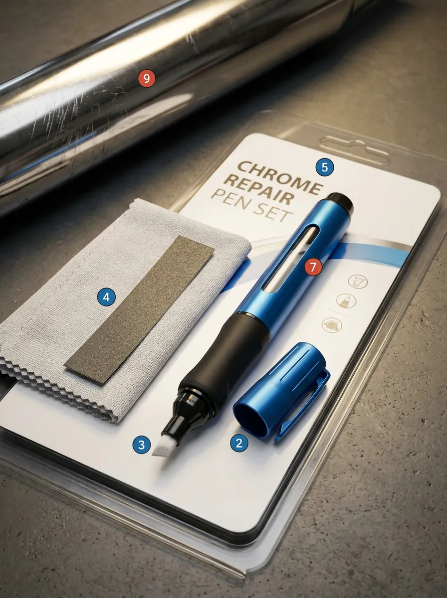 Metal Surface Chrome Touch-Up Pen Set