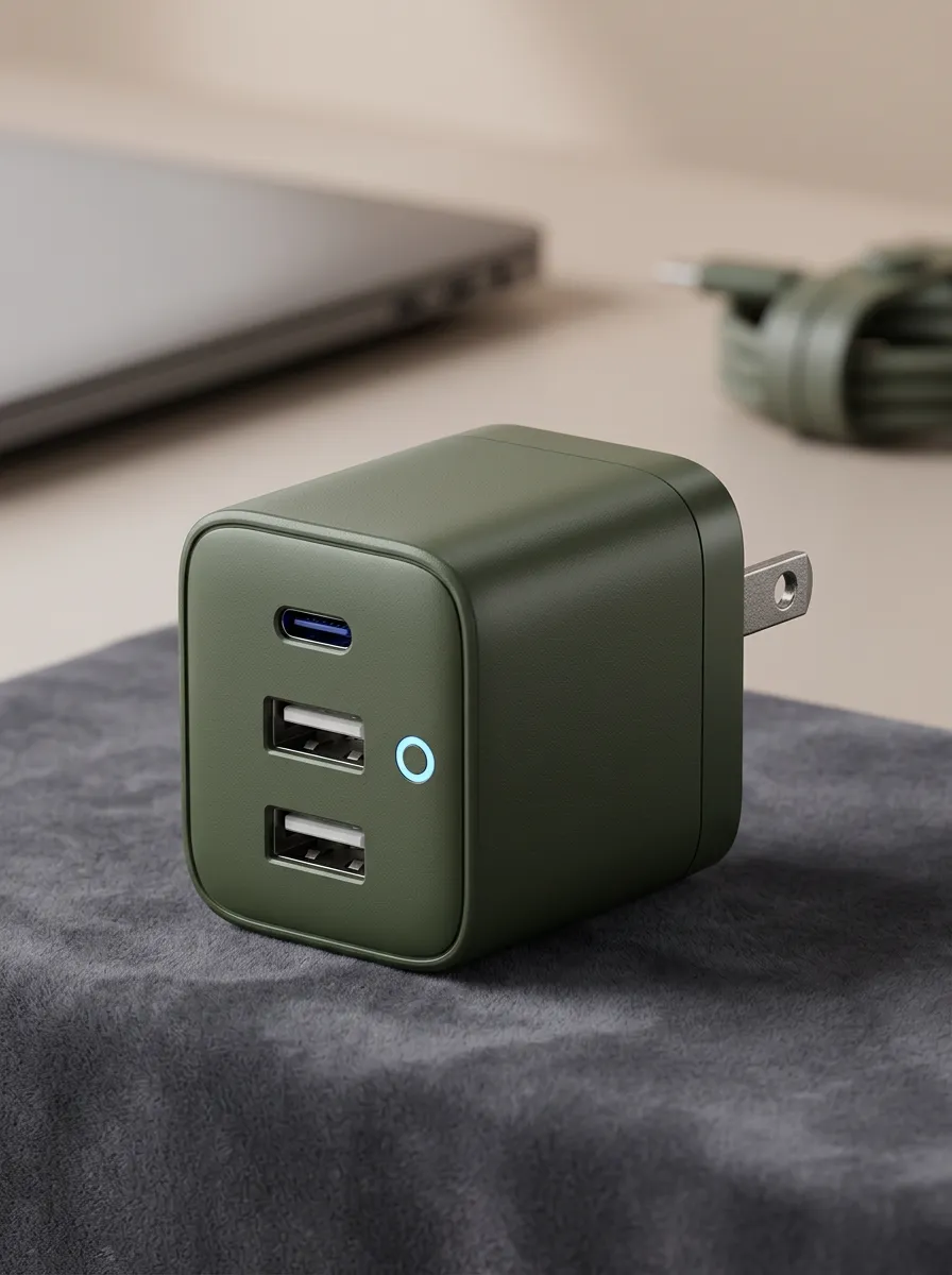 Olive Green Matte Wall Charging Adapter