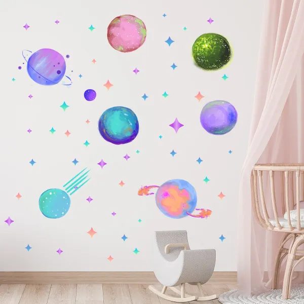 Colorful Planet Wall Decals