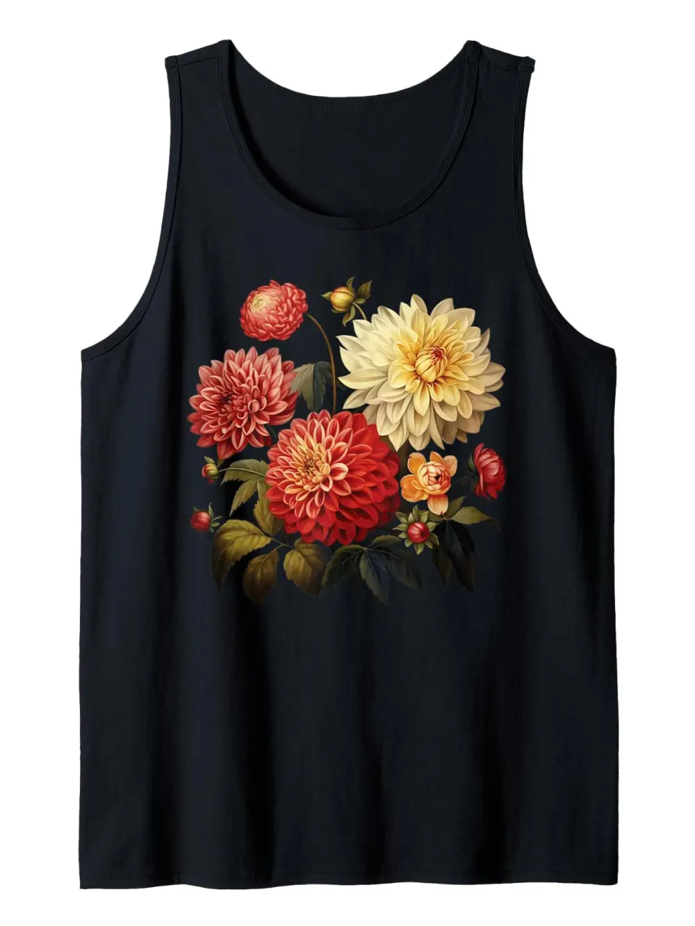 Floral Wildflower Dahlia Print Tank Top
