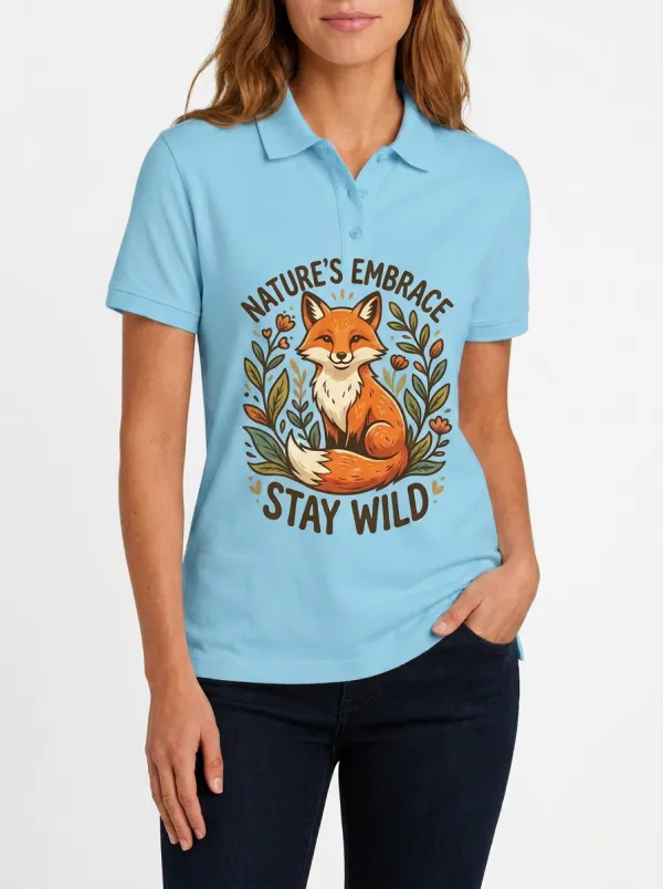 Nature Fox Lover Stay Wild Polo Shirt