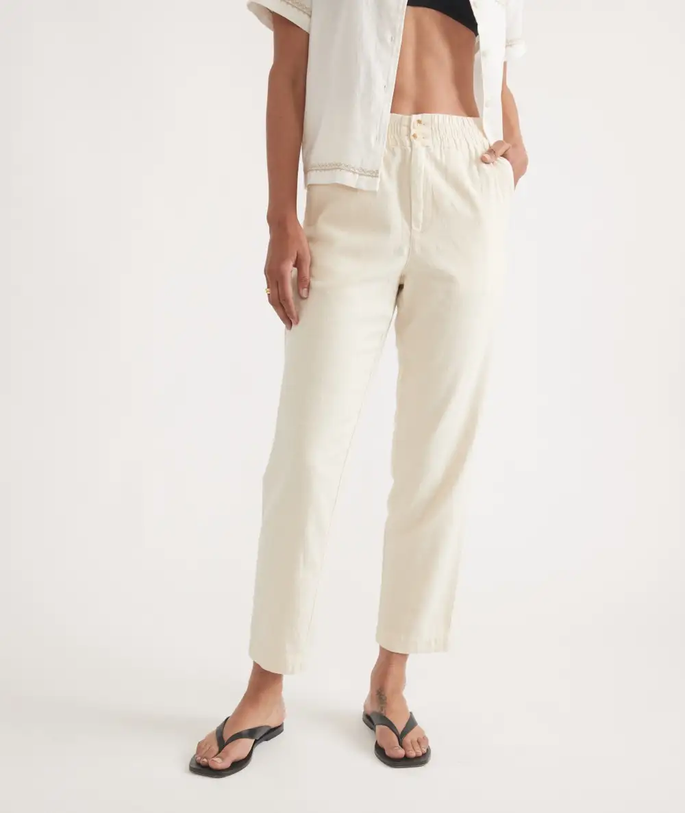 Crisp White Cropped Trousers