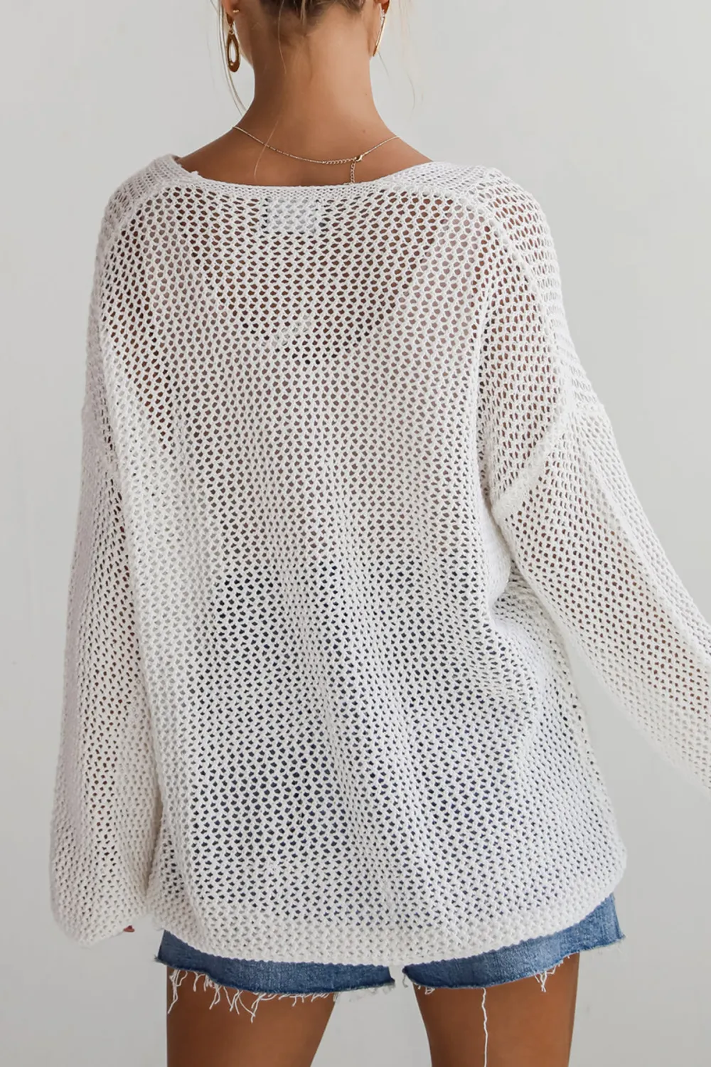 Ivory Open Knit Sweater