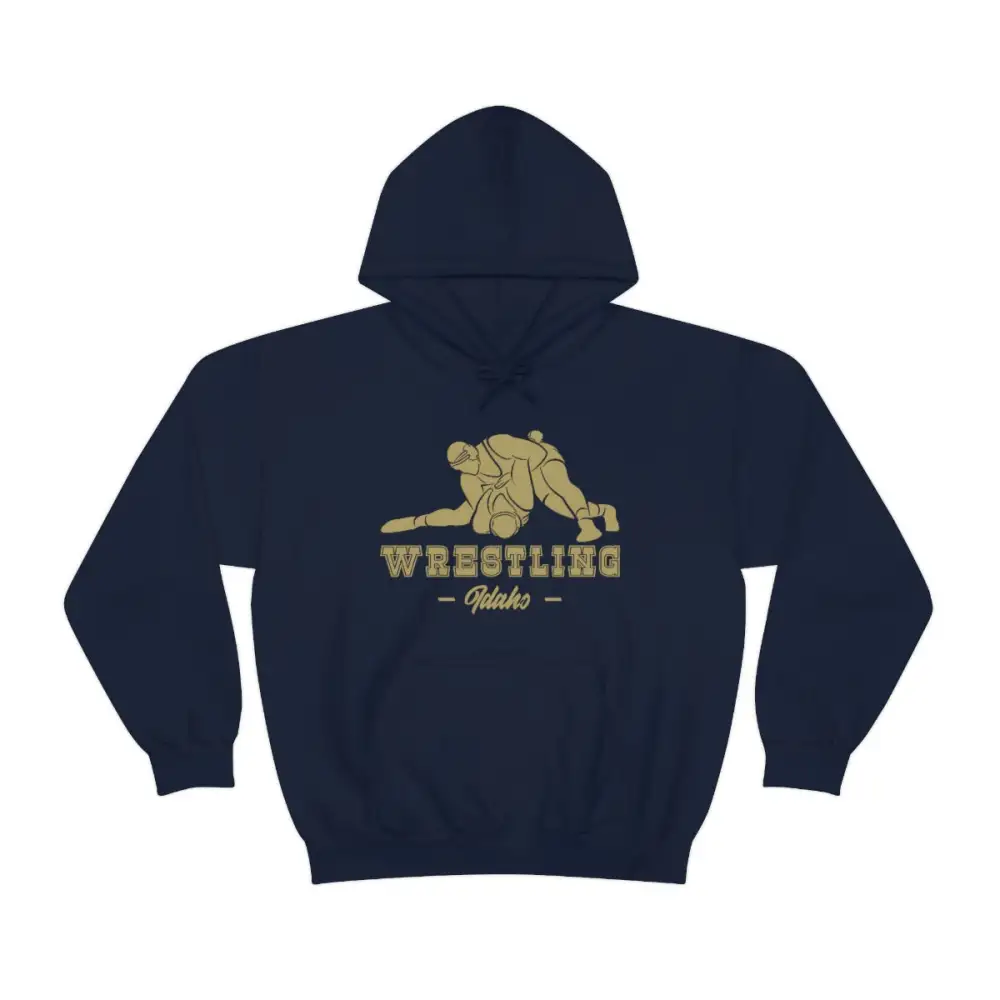 Casual Minimal Emblem Wrestling Graphic Pullover Hoodie