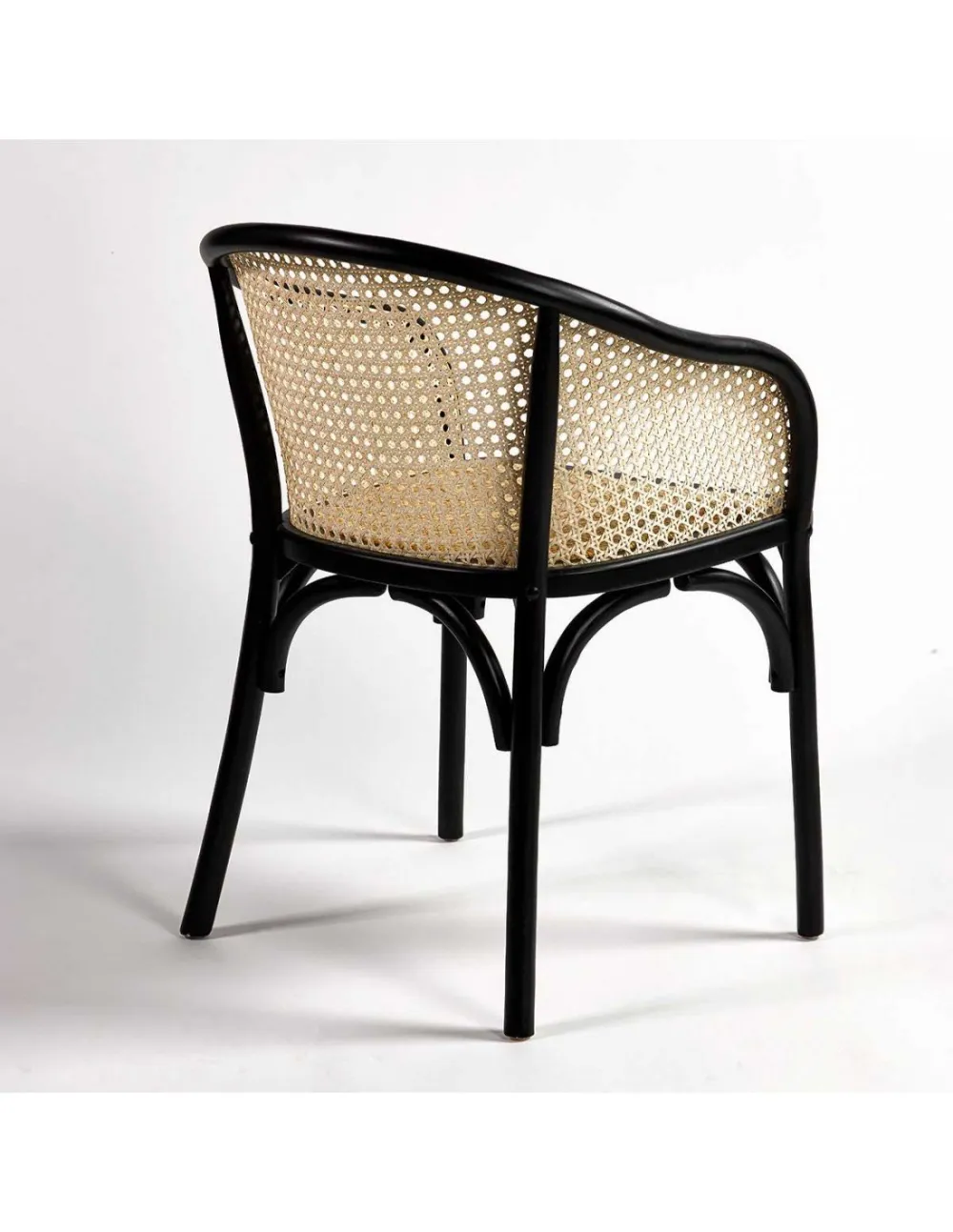 Black Woven Rattan Dining Chair