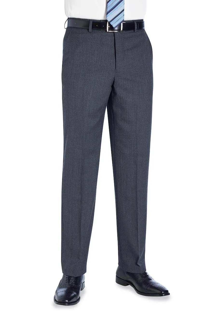 Men's Modern Tailored Fit Flat Front Stretch Suit Trousers