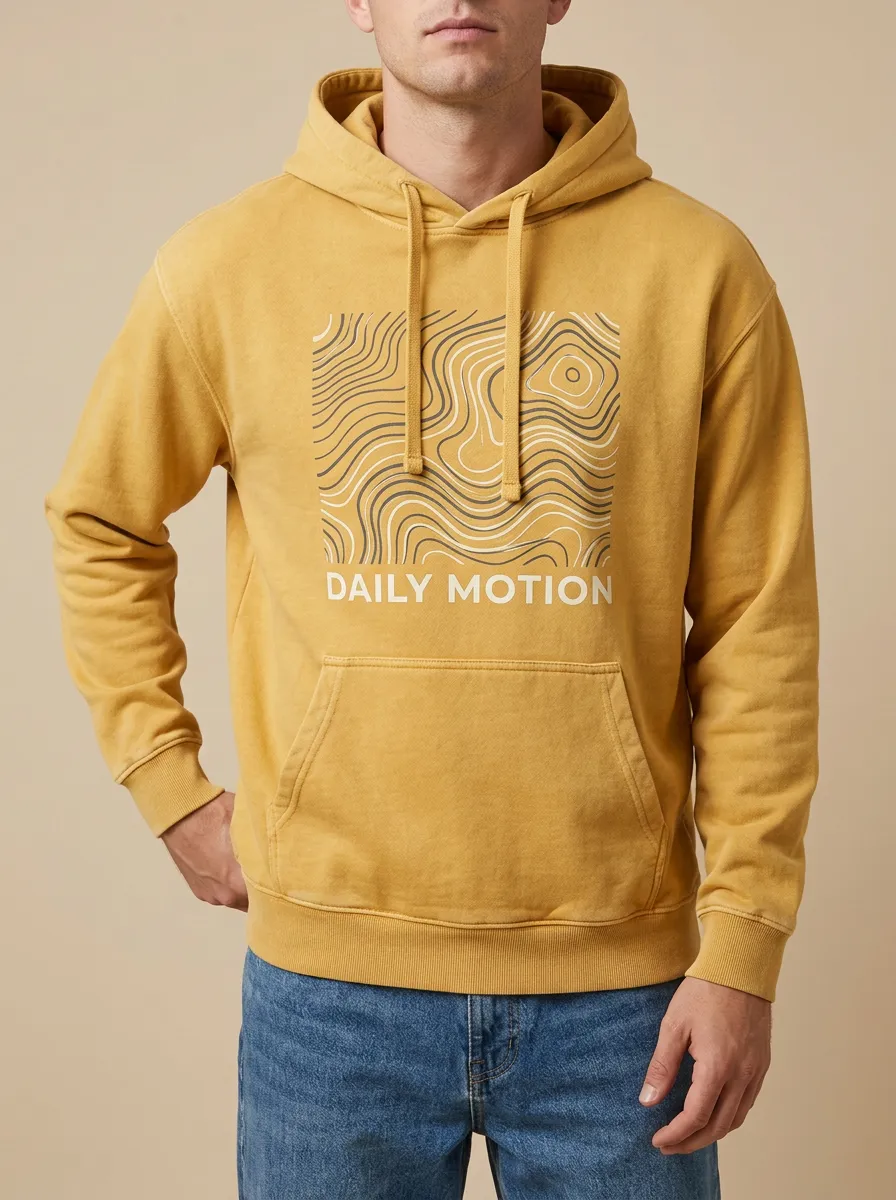 Men's Daily Motion Topographic Lines Print Hoodie