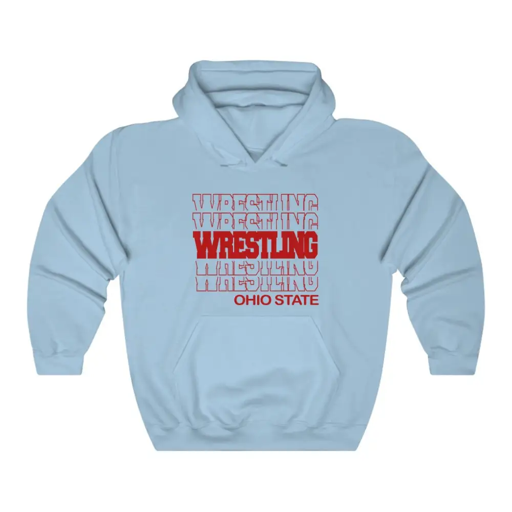 Relaxed Modern Stacked Wrestling Graphic Pullover Hoodie
