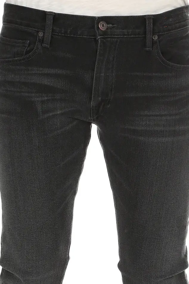 Classic Cotton Leather Slim Jeans