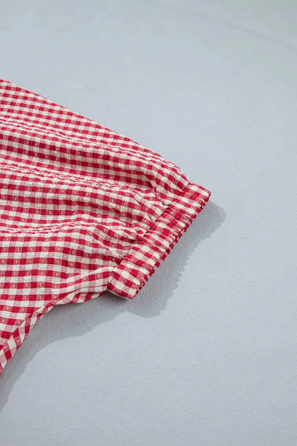 Gingham Half Sleeve Blouse