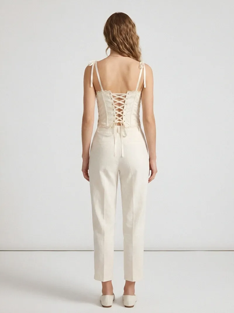 Floral Lace-Up Women's Corset Top