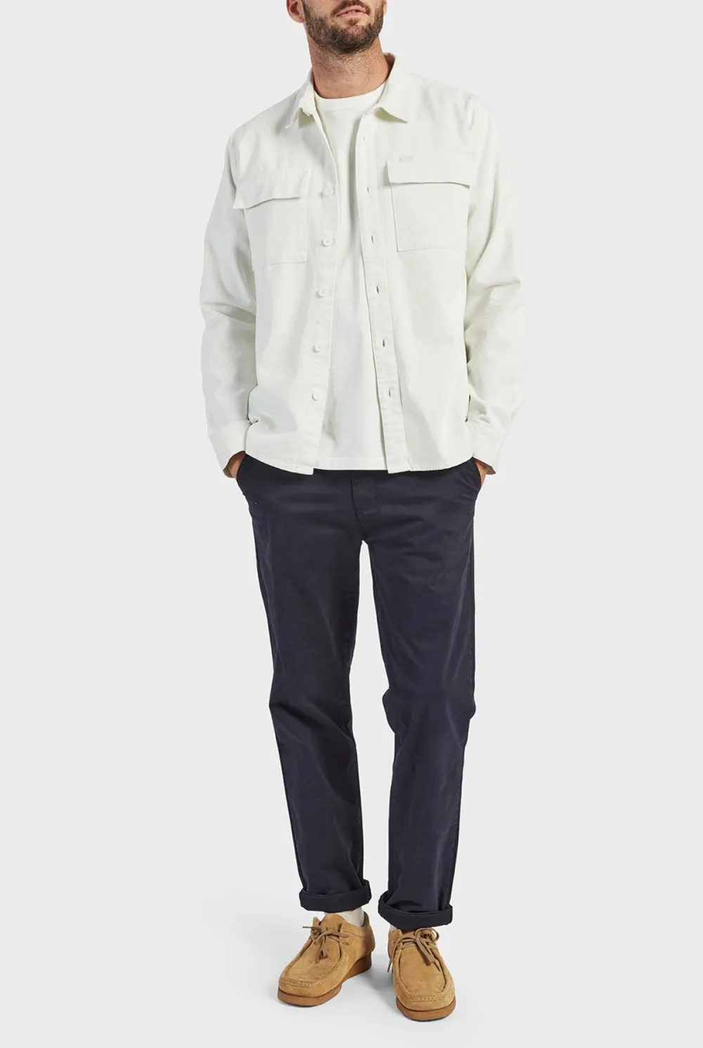 Casual Style Overshirt-Aloe beige