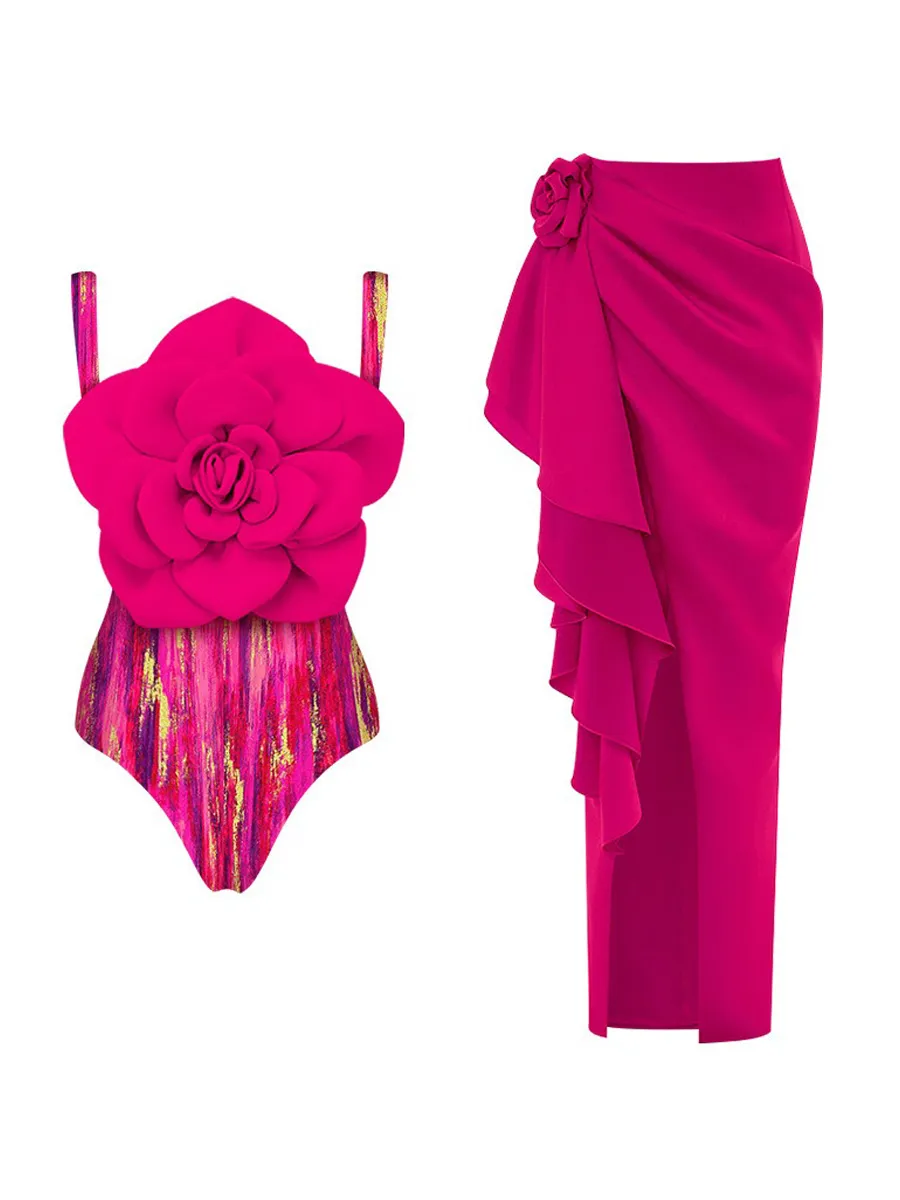 Celeste 3D Floral Embellished Swimsuit Set