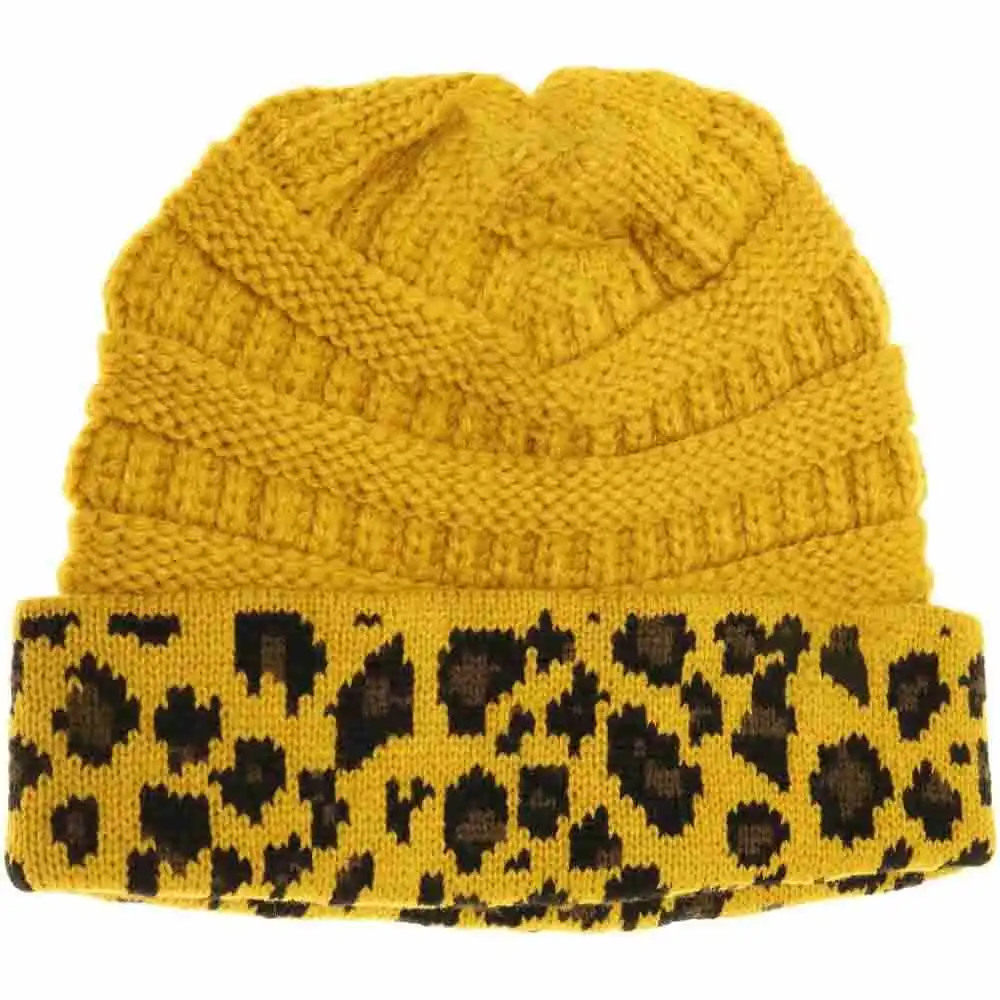 Cuff Leopard Print Beanie