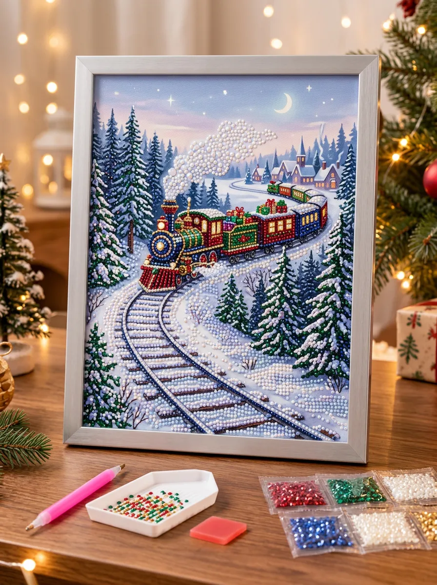 Snowy Forest Christmas DIY Diamond Painting Kit