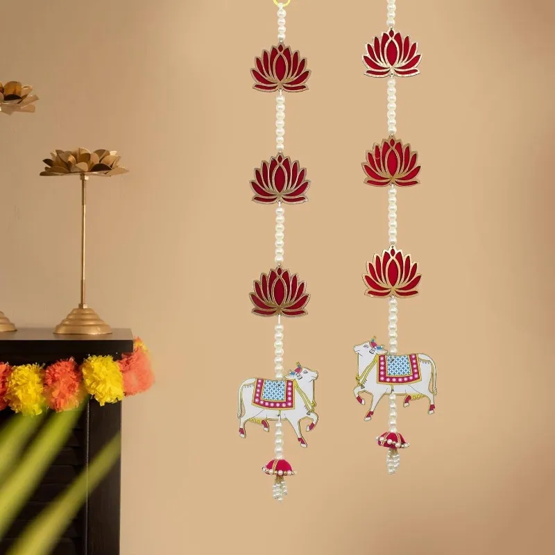 Lotus and Cow Hanging Decor, Home Accent