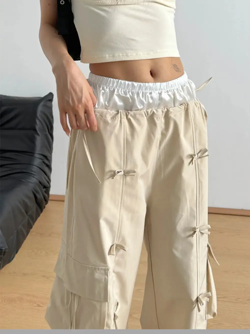 Wide Leg Drawstring Pocketed Everyday Cargo Pants