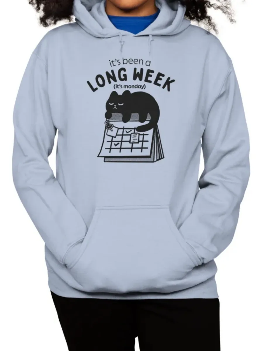 Cat and Calendar Graphic Hoodie