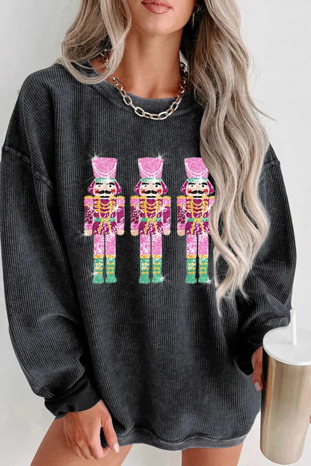 Neon Nutcrackers Mineral Wash Corded Sweatshirt