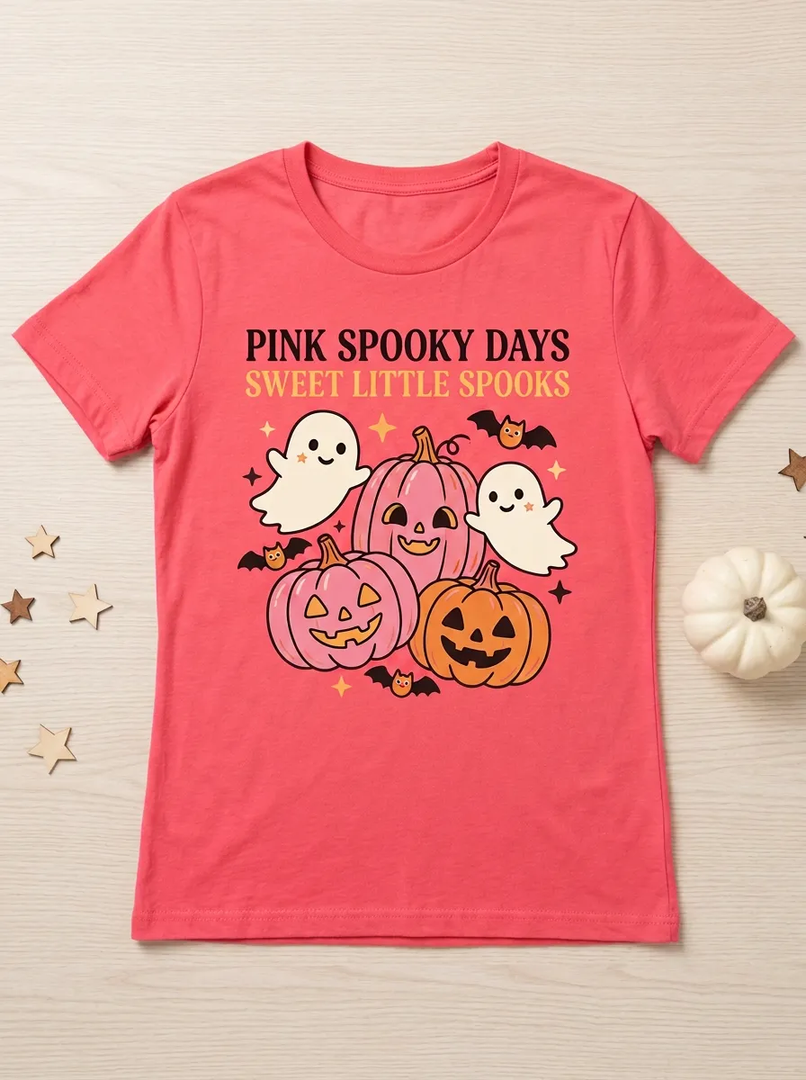 Cute-Spooky Halloween Graphic T-Shirt