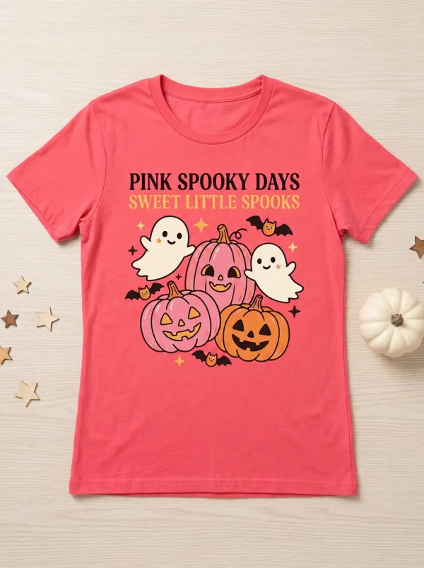 Cute-Spooky Halloween Graphic T-Shirt