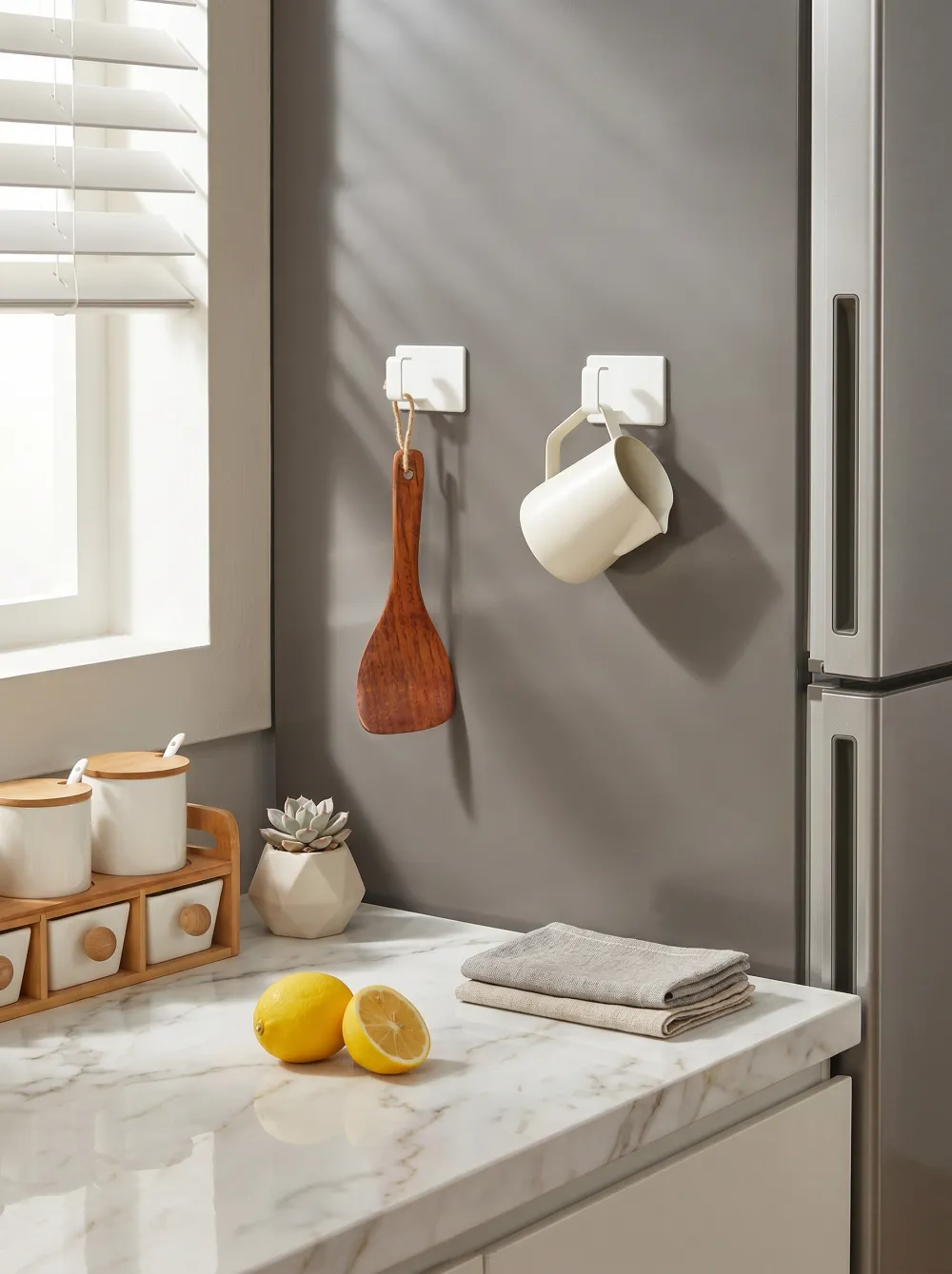 White Magnetic Hooks