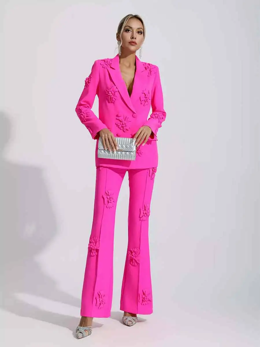 Heidi Jacquard Floral Suit Two Piece Set