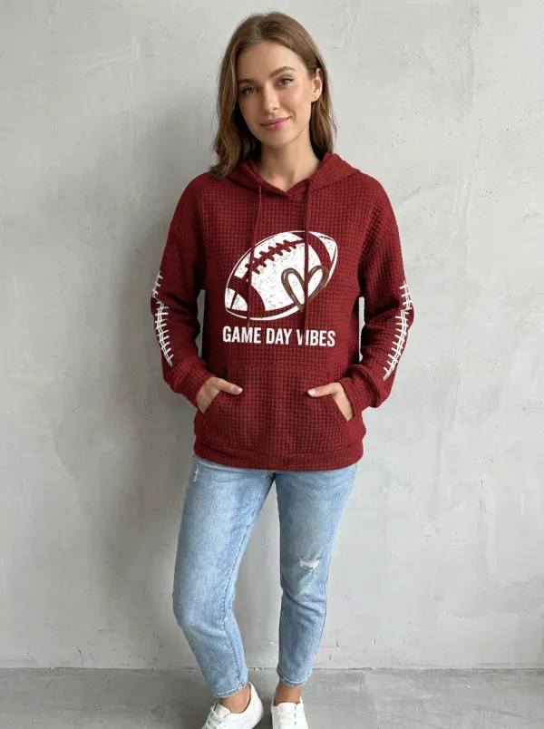 Women's Heritage Gridiron Day Vibes Heart Graphic Hoodie
