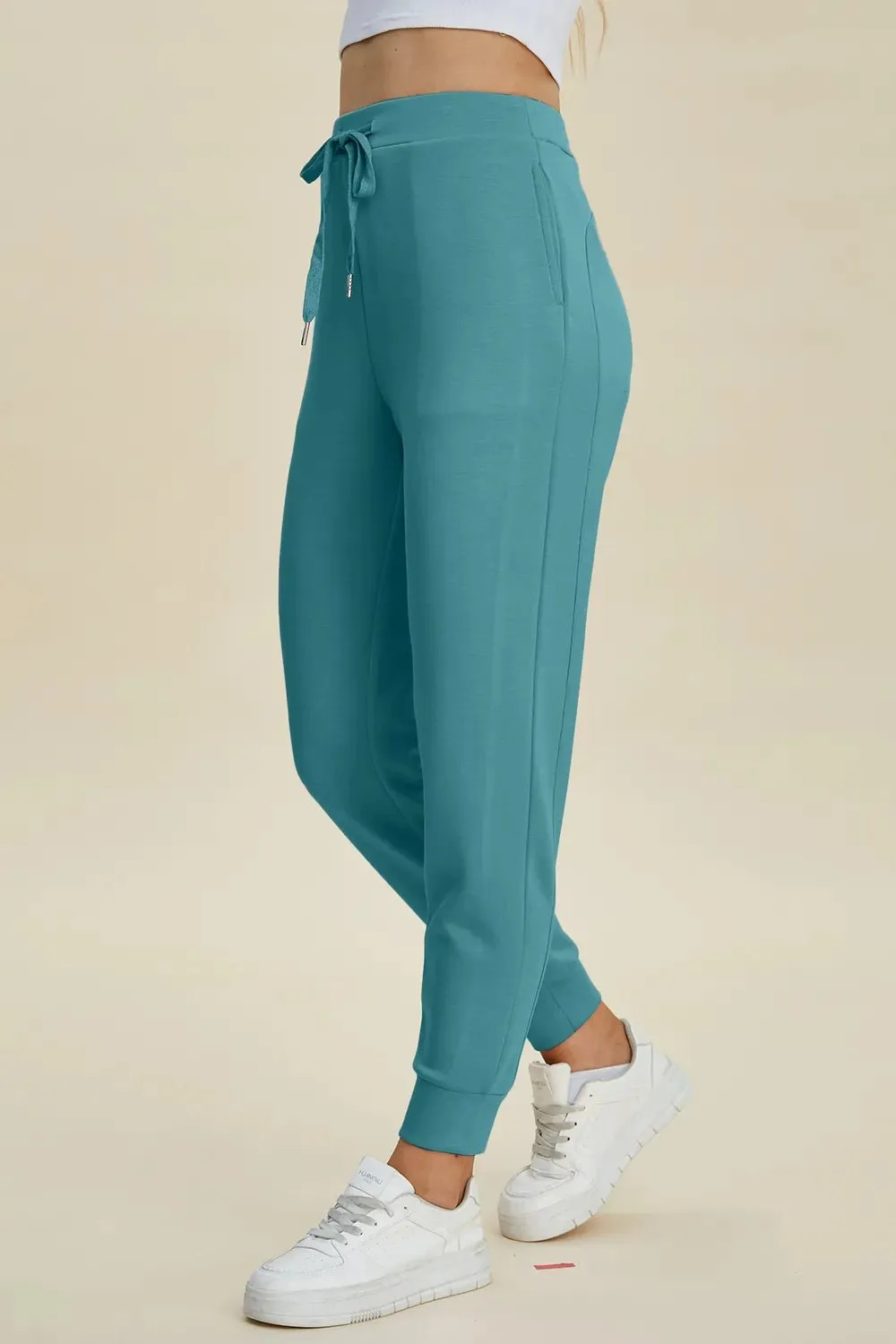 Relaxed High Waist Drawstring Casual Pants
