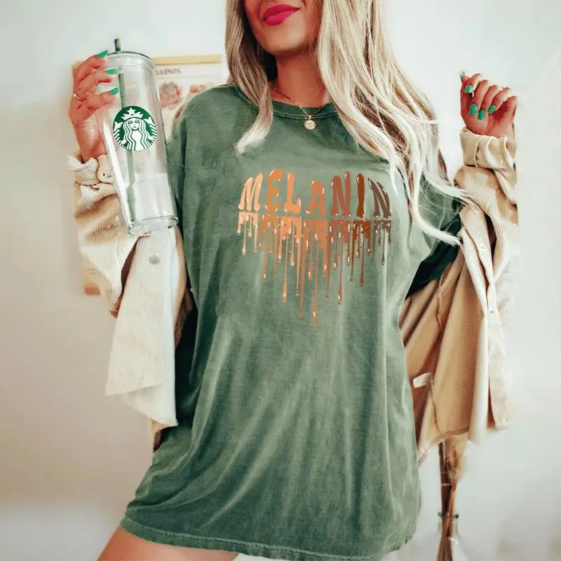 Drippin Melanin Heart Love Black History Pride Girls Women's Oversized Comfort T-Shirt