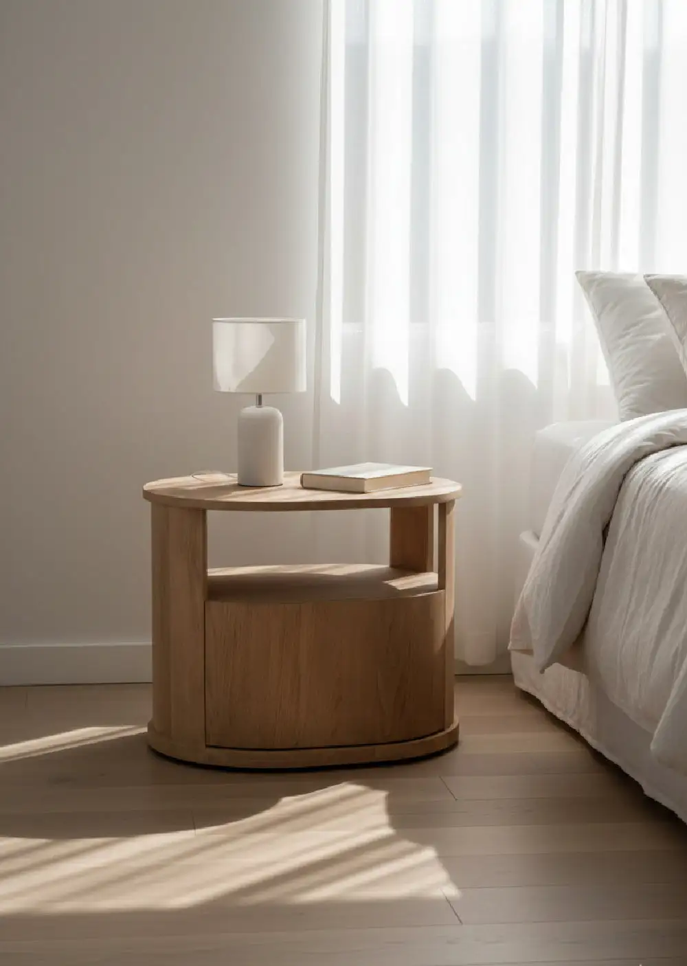 Refined Oak Drawer Nightstand