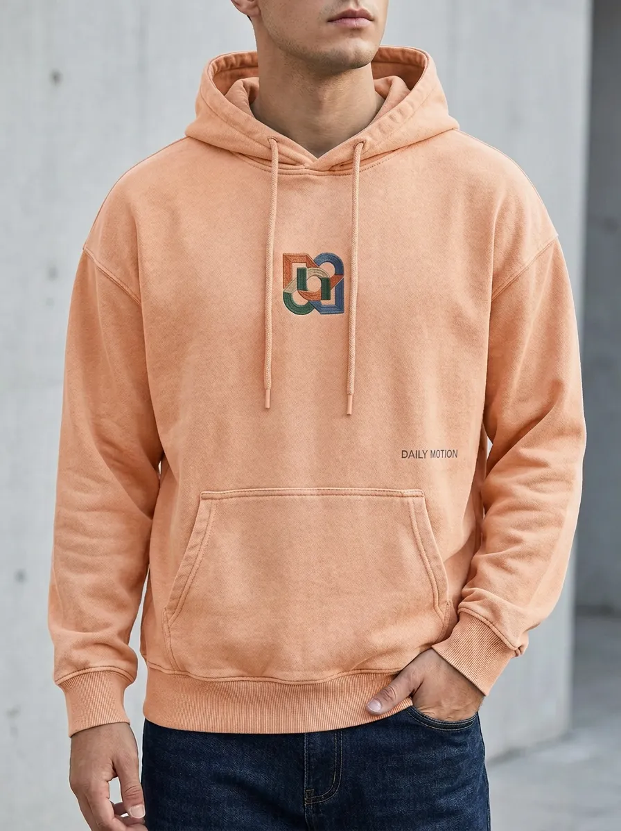 Men's Daily Motion Geometric Logo Print Hoodie