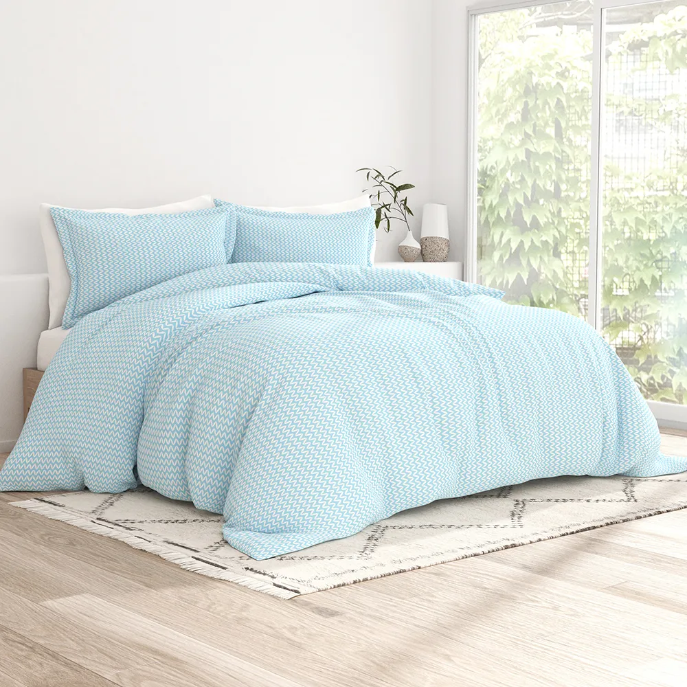 Puffed Chevron Pattern Duvet Cover Set