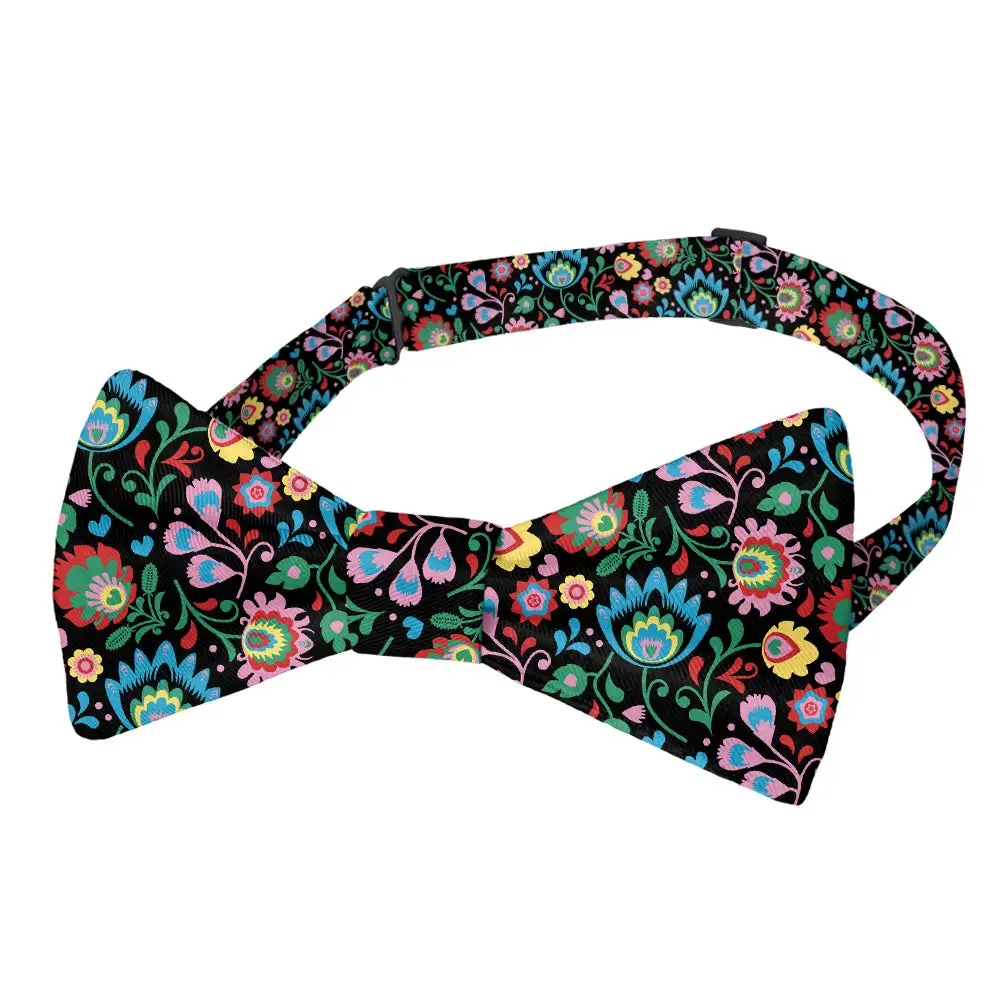 Electric Daisy Floral Motif Bow Tie