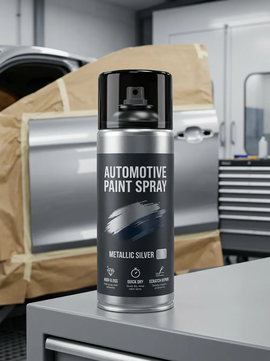 Metallic Silver Auto Paint Scratch Repair Spray