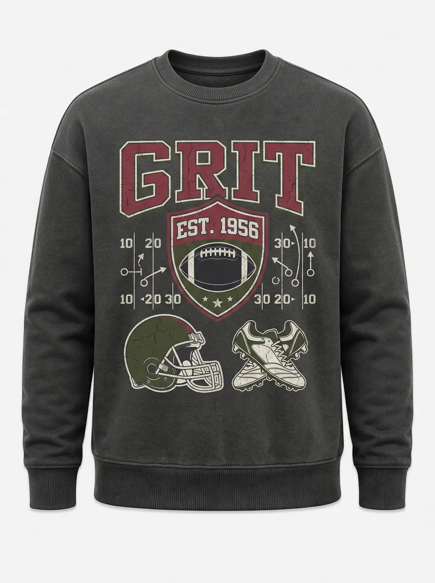 Men's Pigskin Classic Football Graphic Long Sleeve T-Shirt