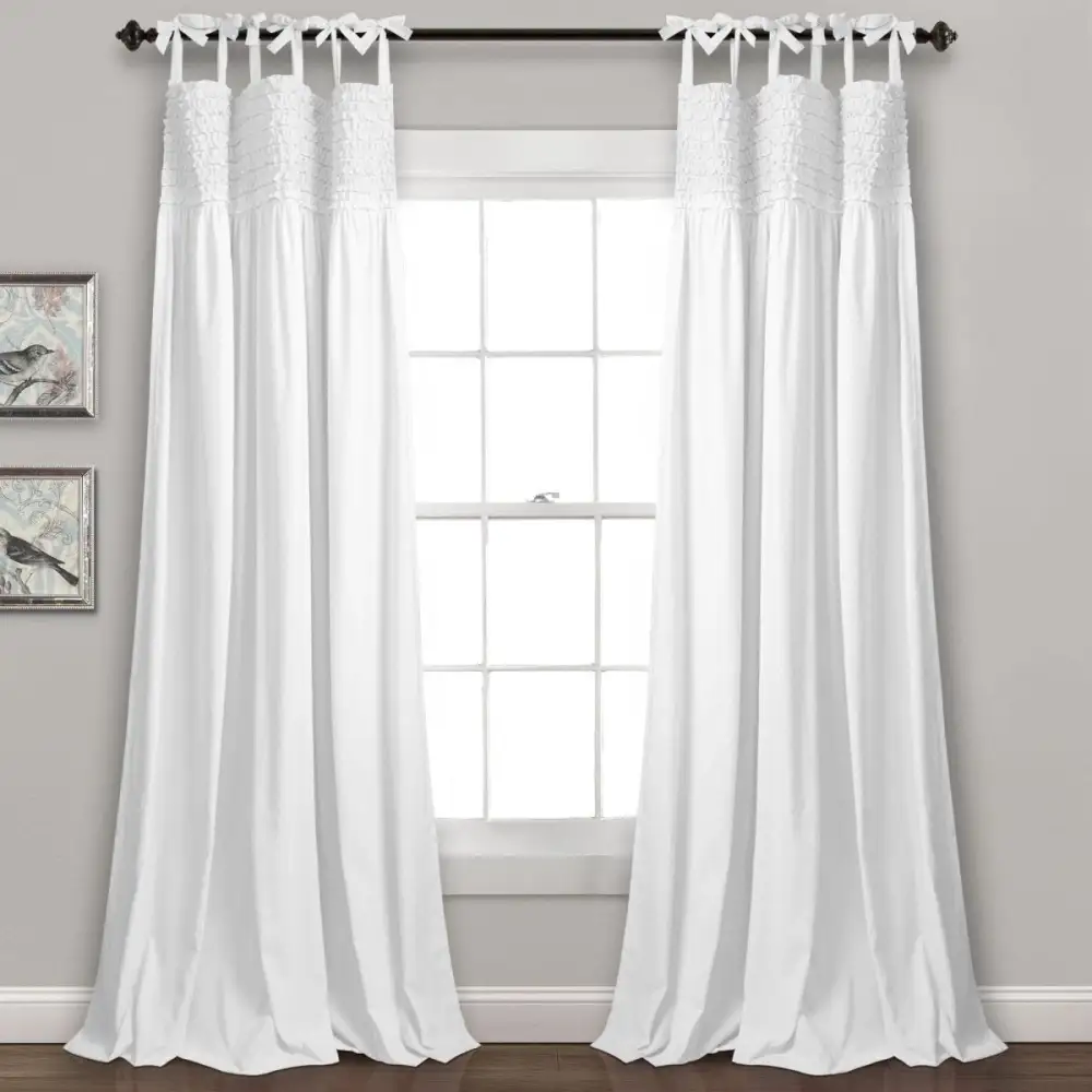 Elegant Ruffled Window Curtain Set