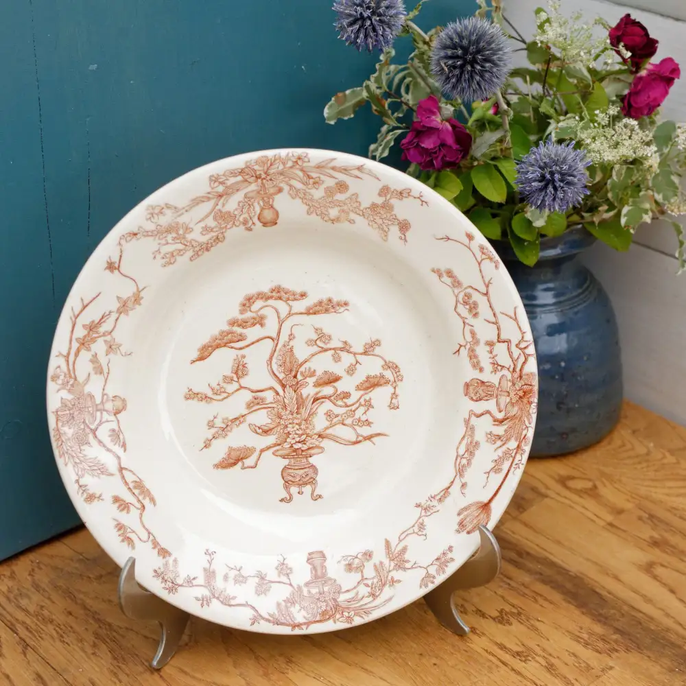 Graceful Transferware Soup Plate