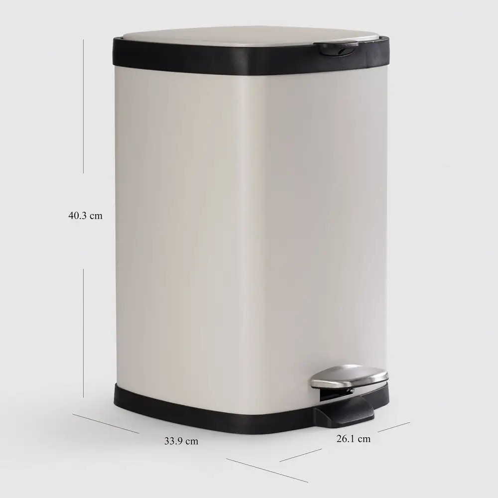White Black Large Pedal Bin