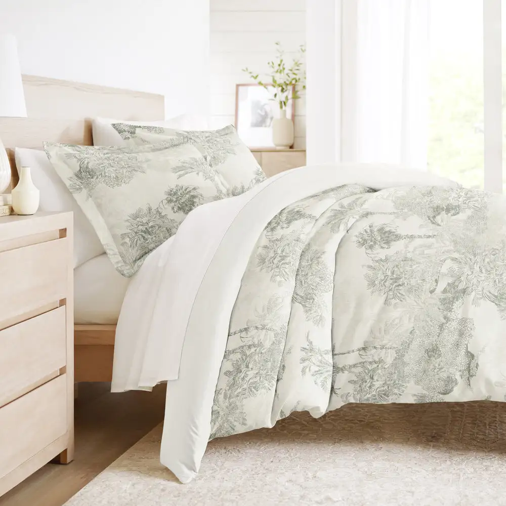 Paradise Toile Pattern Reversible Duvet Cover Set
