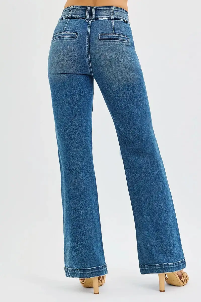 High Rise Bootcut Stretch Jeans