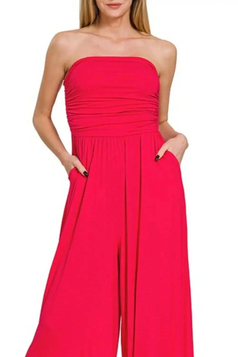 Double Layered Strapless Tube Top Jumpsuit