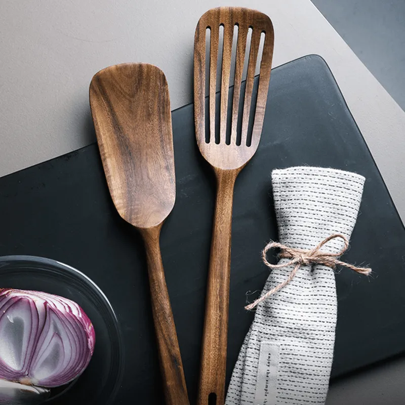 Teak Cooking Spatula Pair