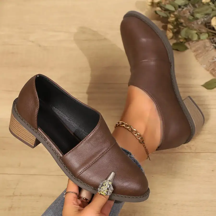 Classic Point Toe Block Heels Pumps