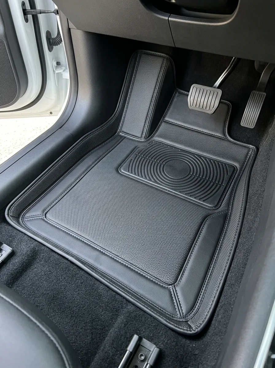 Textured Leather-Look Floor Mats
