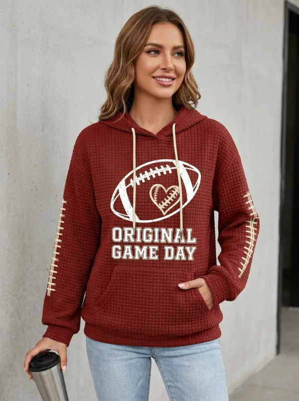 Women's Classic Gridiron Original Day Heart Graphic Hoodie