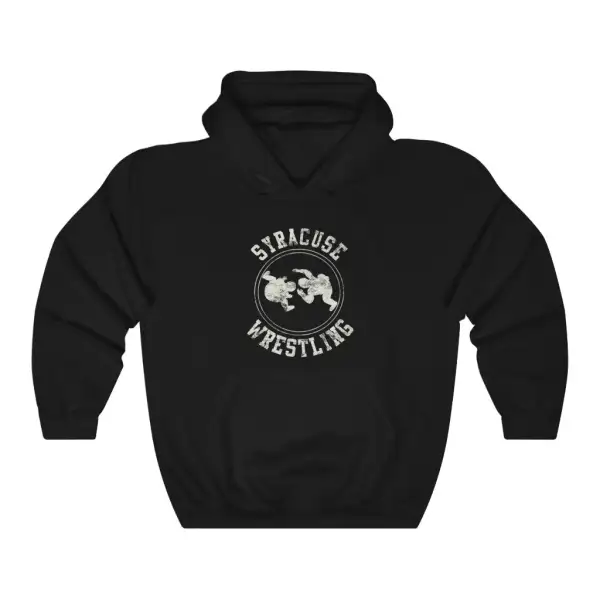 Everyday Vintage Badge Wrestling Graphic Pullover Hoodie