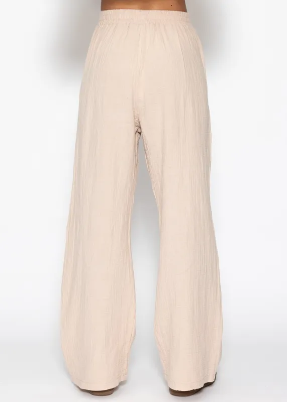 Beige Muslin Everyday Pants